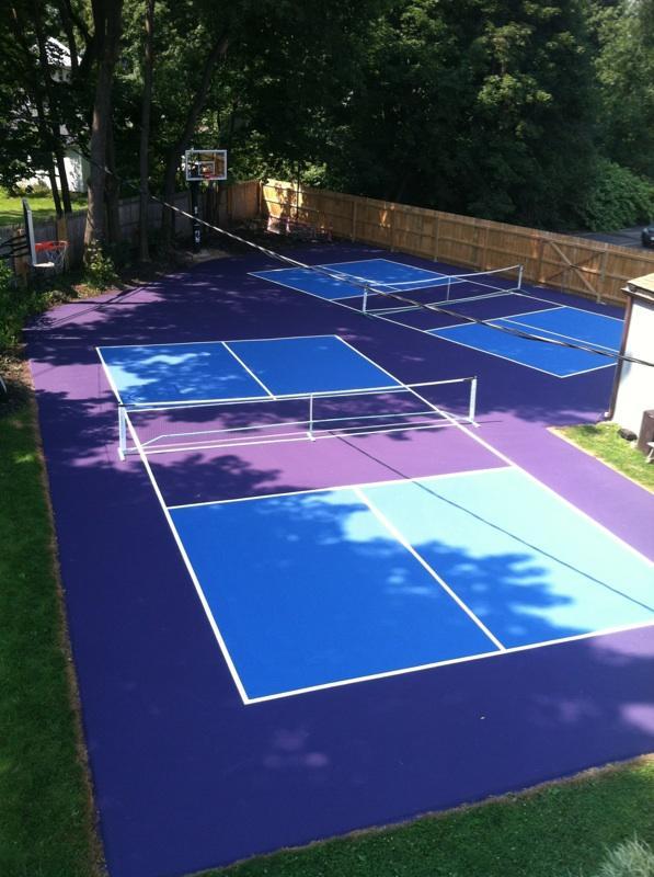 pickleball court backyard tennis surfaces basketball courts cost builder builders build outdoor localtenniscourtresurfacing dimensions surface concrete does backyards sport construction