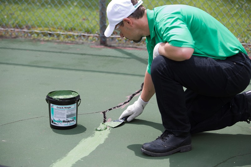 tennis court crack repair louisiana