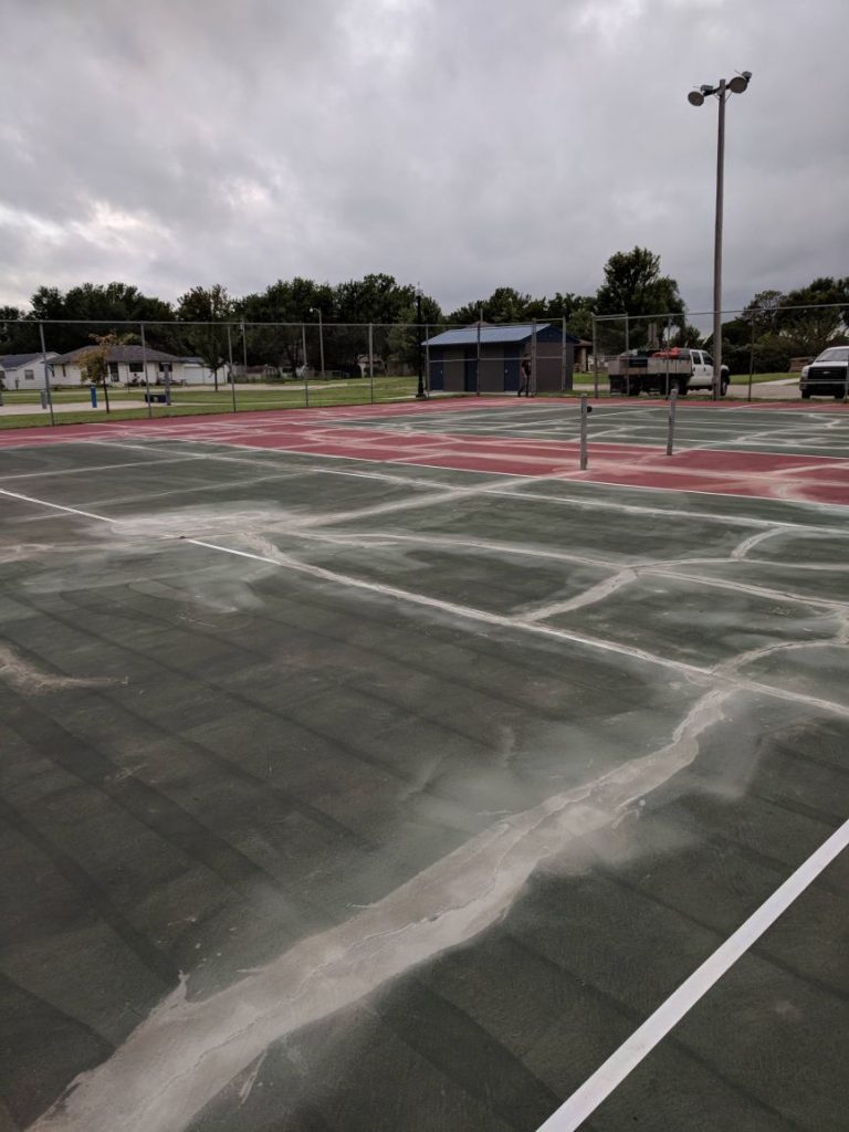 Tennis Court Crack Filling Kansas