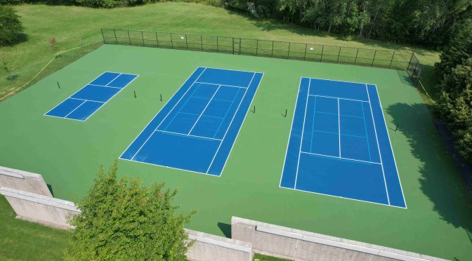 Blended Pickleball Lines on Tennis Courts